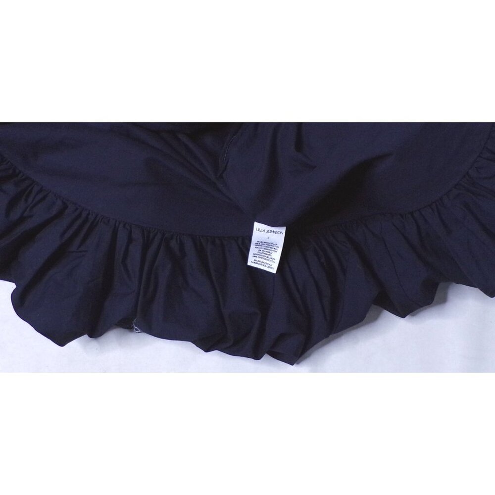🆕ULLA JOHNSON Polline Bubble Hem Mini Dress Cotton Black 6 - Picture 13 of 13